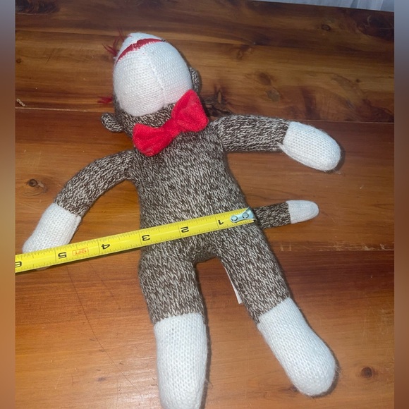 Sock monkey”10 brown plush target red hat stuff animal red bow toy classic - Picture 7 of 10